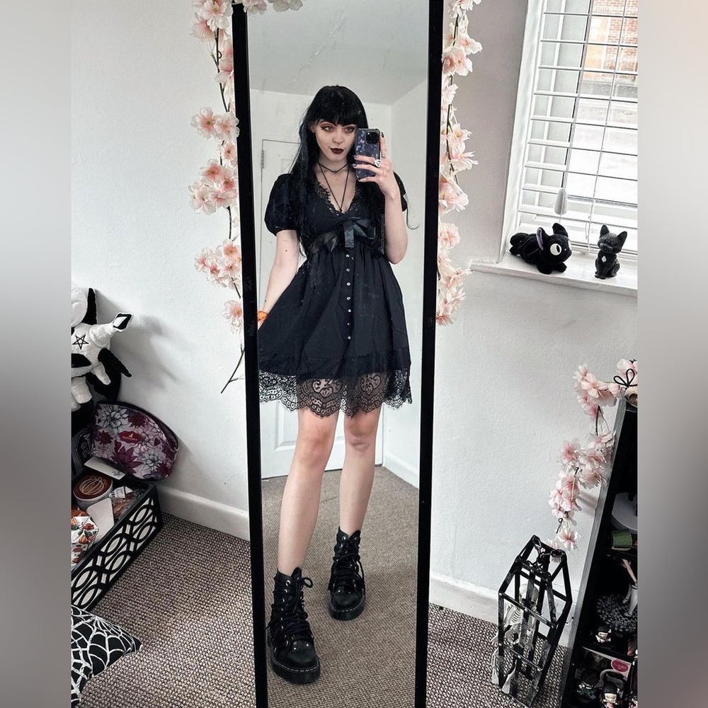 NWT Disturbia Mortuary Lace Button Up Mini Dress US 14 / UK 18 - Picture 12 of 12
